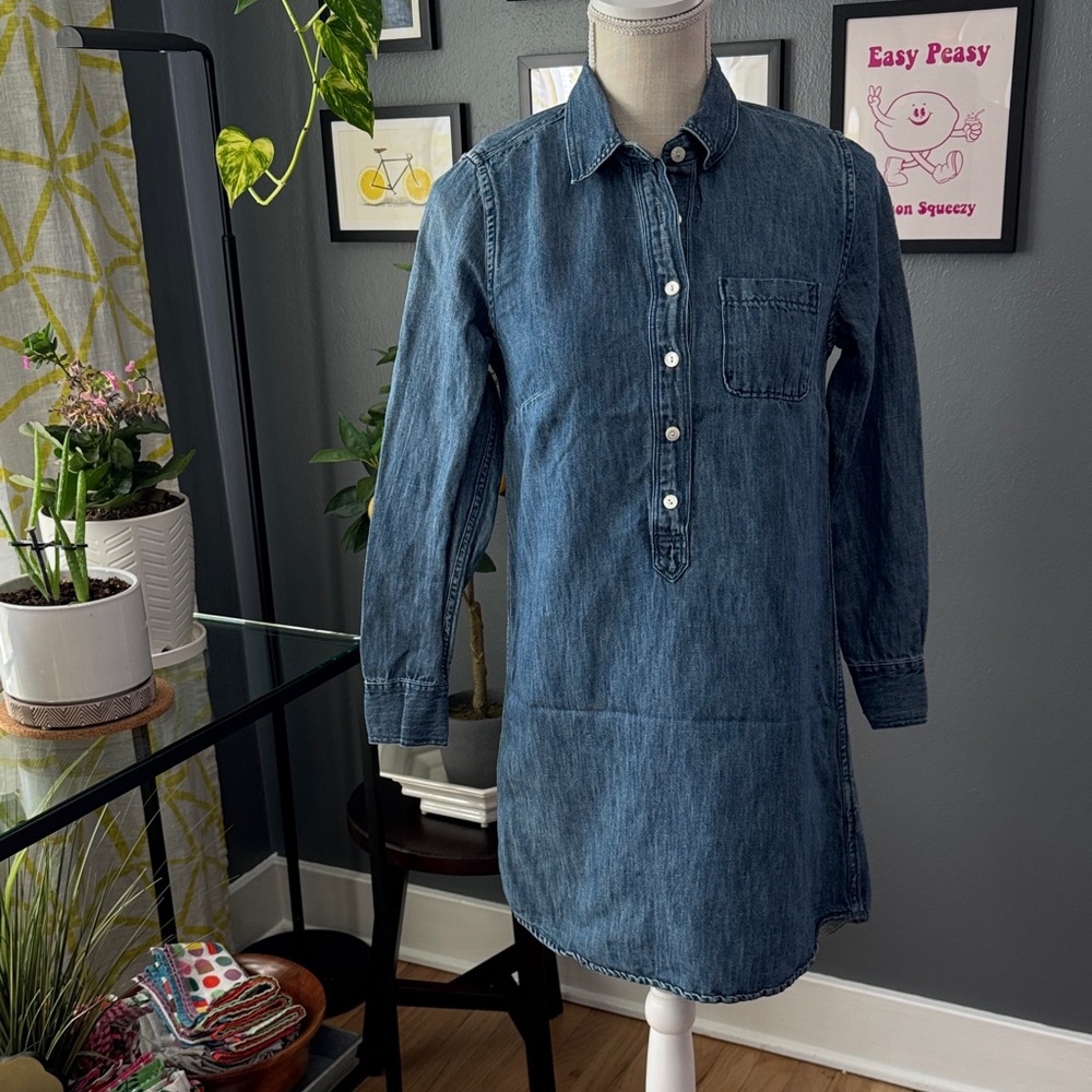 J. Crew Blue Denim Shirt Dress